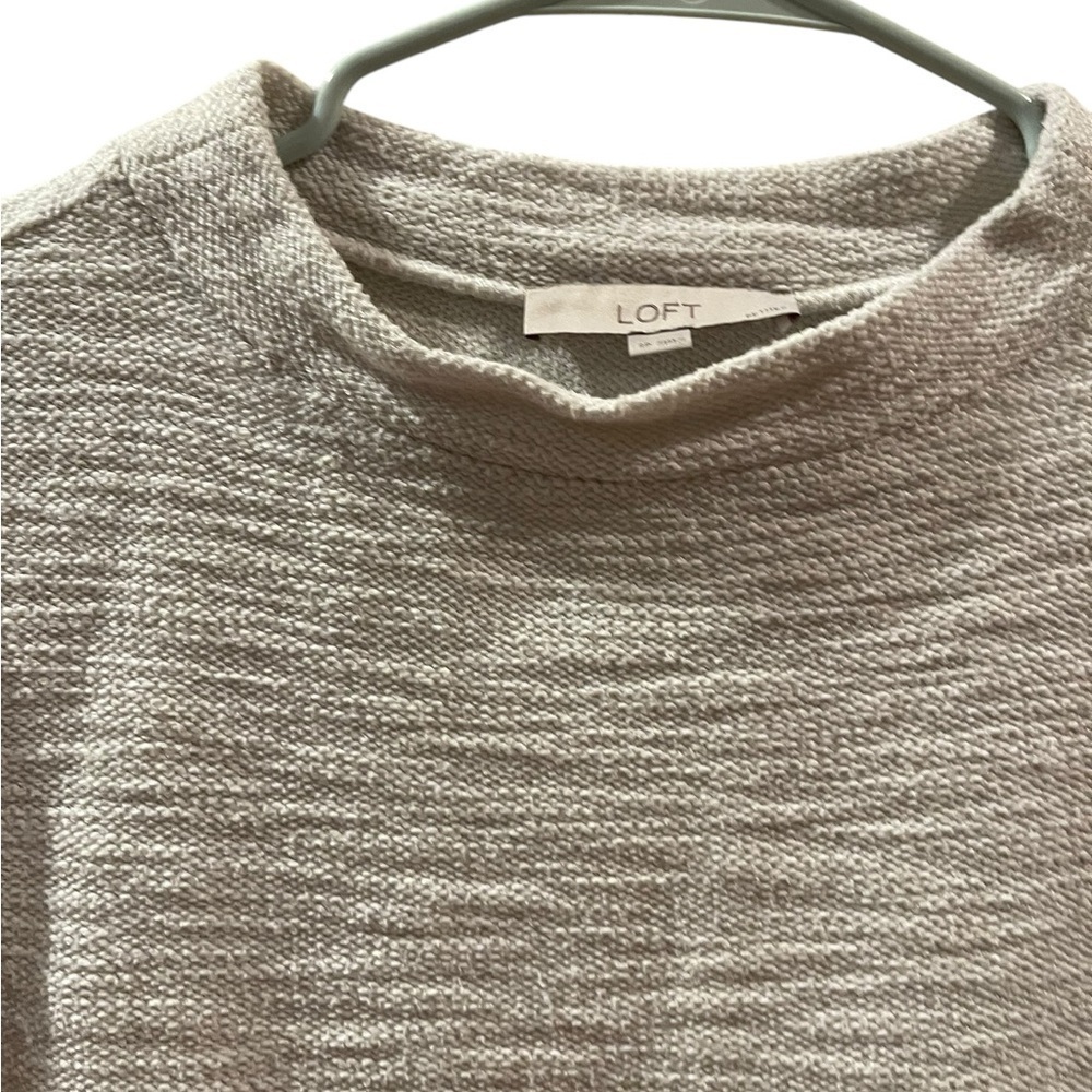 Loft Ann Taylor Women’s Sweater Cream Round Neck Long Sleeve Petite Small - Picture 4 of 7